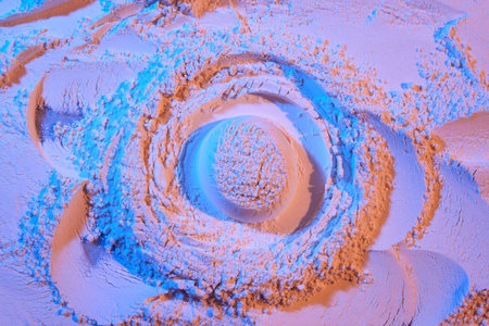 Creative image, abstract wavy background with textured sand and color pink blue filter. Wallpapers,...