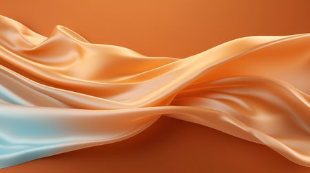 Silk fabric, textile of orange colors. Tenderness. Texture of silk fabric. Texture, background, patternの写真素材