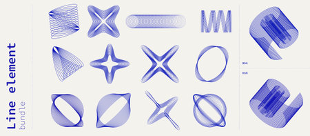 Abstract blue geometric shapes on white background. Modern aesthetics, minimalist art.