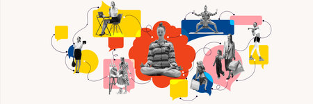 Importance of prioritizing family, personal wellness and career. Young woman balancing between work,...