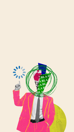 Progress bar uploads inspiration directly from head like tech process against beige background. Conceptual art designの写真素材