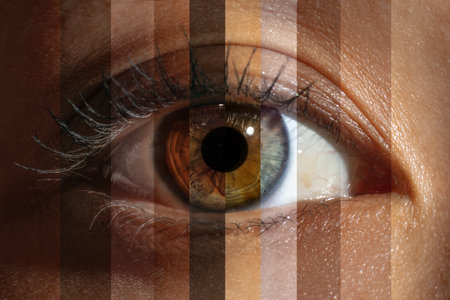 Creative collage of diverse people eyes forming a unified and harmonious visual composition