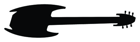 High Quality Hand Drawn Black Silhouette of Heavy Metal Guitarのイラスト素材