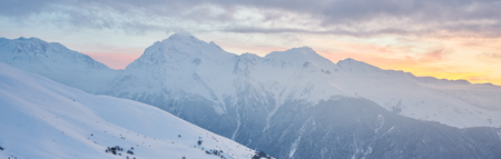 Sunset Over Snow Capped Pyrenean Mountains