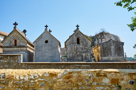 Ancient Burial Caves At Aigueze Franceの写真素材