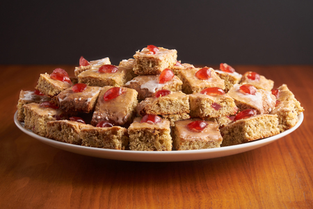 Stack of cookies in a modern kitchen just cooling out of the oveの写真素材