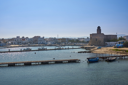 Villanova Castle And Harbour At Villanova A Mare Ostuni Puglia Italy During A Sunny Dayのeditorial素材