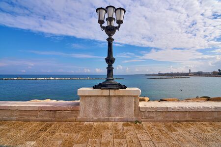 Vintage Street Lamp Along The Sea In Southern Italyの写真素材