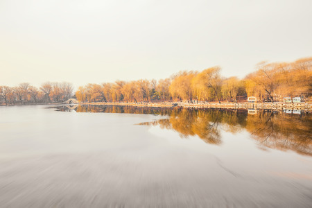 Winter Lake sceneryの写真素材