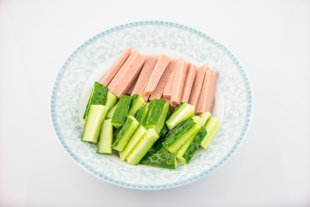 Cucumber and hamの写真素材