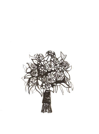 peony flower, Traditional chinese ink and wash painting.の写真素材