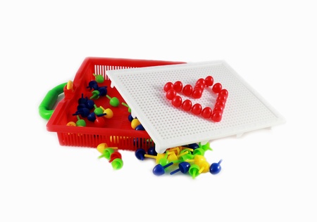 mosaic toy on white background の写真素材