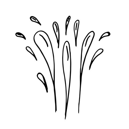 doodle water burst splash illustration hand drawing style vectorのイラスト素材