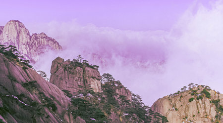 Mount Huangshan in Huangshan National Park, China.の写真素材