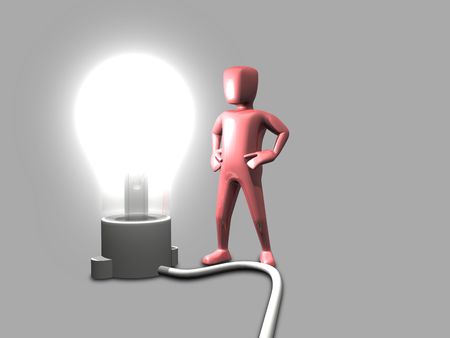 Man Light Bulbの写真素材