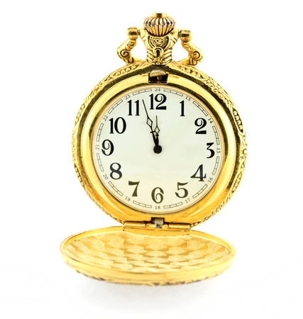 Time concept with watch, about three minutes until 12の写真素材