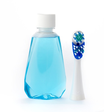 Mouthwash and Toothbrushの写真素材