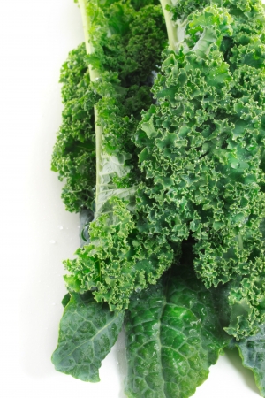 Fresh kale on a white backgroundの写真素材