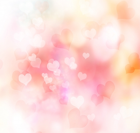 Valentine heart shaped lights backgroundの写真素材