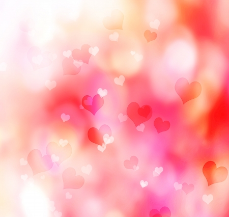Valentine heart shaped lights backgroundの写真素材