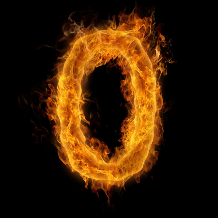 Fiery number zeroの写真素材