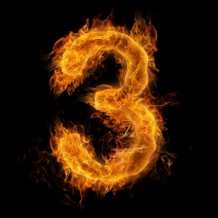 Fiery number threeの写真素材
