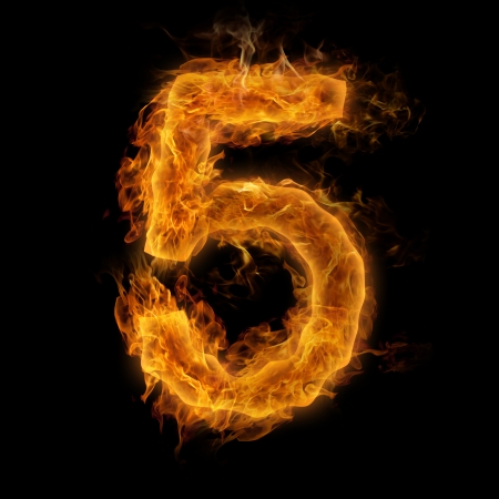 Fiery number fiveの写真素材