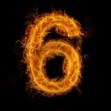 Fiery number sixの写真素材