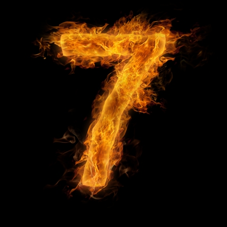 Fiery number sevenの写真素材