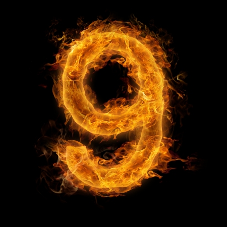 Fiery number nineの写真素材