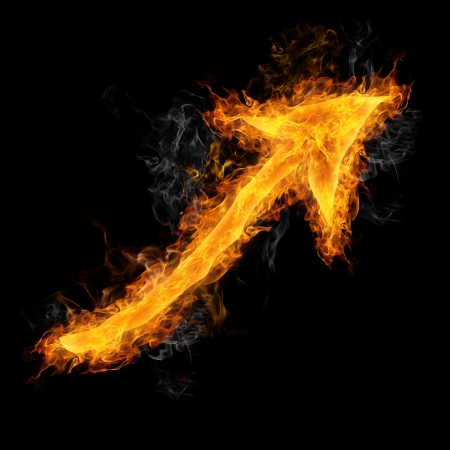 Flaming rising arrowの写真素材
