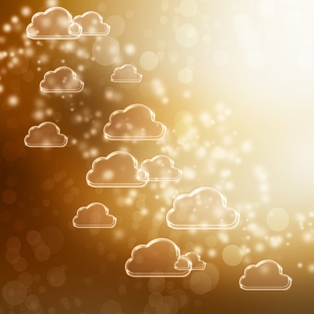 Clear shiny gold clouds shapes backgroundの写真素材