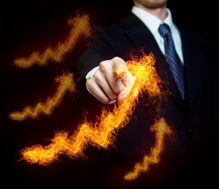 Businessman Fiery Arrowsの写真素材