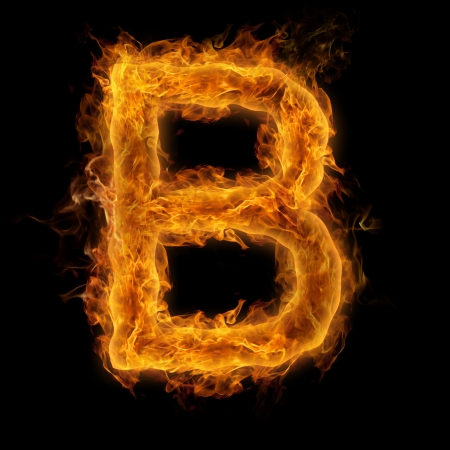 Fiery uppercase letter Bの写真素材