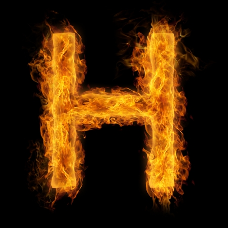 Fiery uppercase letter Hの写真素材