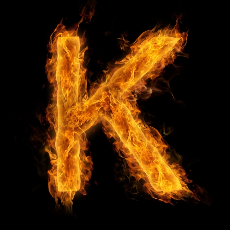 Fiery uppercase letter Kの写真素材