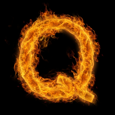 Fiery uppercase letter Qの写真素材