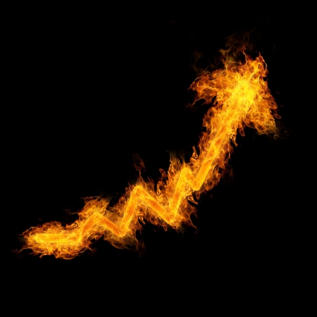 Flaming rising arrowの写真素材