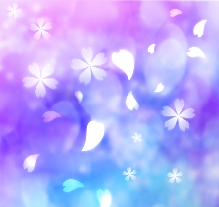Flower petal purple, blue, pink lights backgroundの写真素材