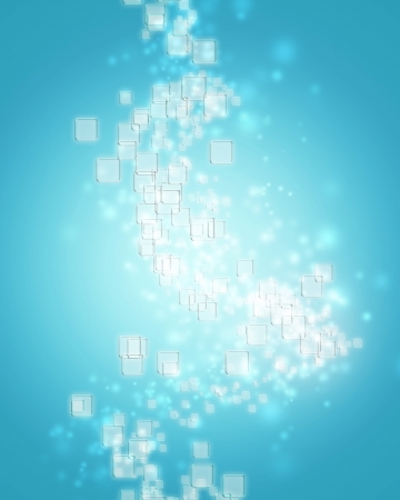 Small clear square icons on ice blue backgroundの写真素材