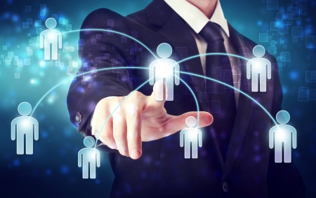 Businessman with Social Network Conceptsの写真素材