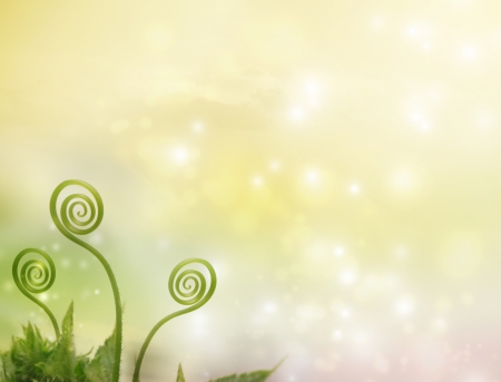 Plant tendrils on fantasy pastel の写真素材
