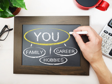 Your life balanced between your family, hobbies and careerの写真素材