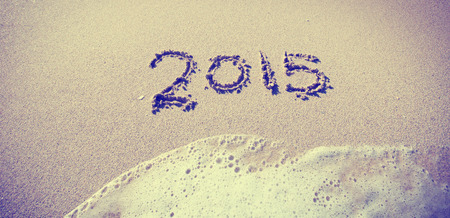 Celebrating 2015 at the beach - Miamiの写真素材