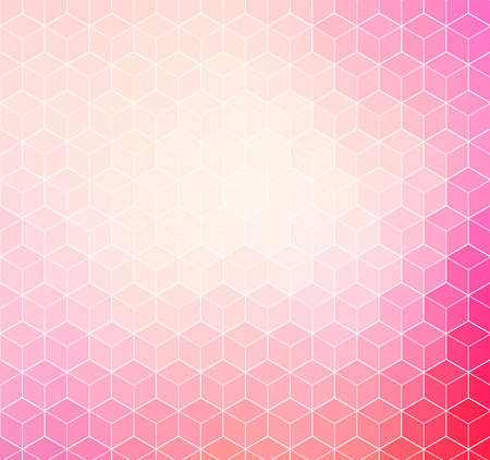 Pink colored geometric background with white outlineのイラスト素材