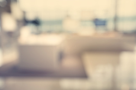 Blurred bokeh interior background image in whitesの写真素材