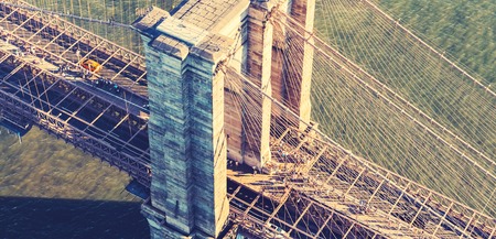 Brooklyn Bridge over the East River in New York Cityの写真素材