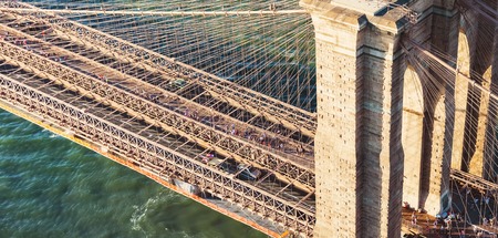 Brooklyn Bridge over the East River in New York Cityの写真素材