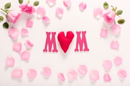 Mother's day celebration theme with MOM lettersの写真素材