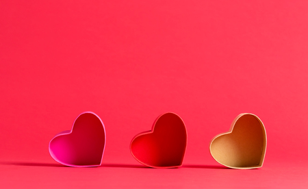 Valentines day theme with heart shaped boxesの写真素材